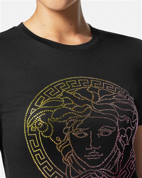 versace medusa t shirt women's|Versace crystal medusa t shirt.